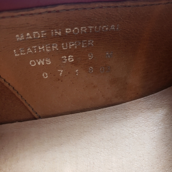 LL Bean Red Suede Leather Loafers 9 - Picture 4 of 6